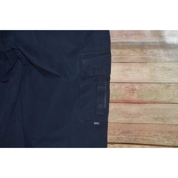 5.11 Tactical Pants Mens 32x36 Tall Navy Blue Cargo Pockets Ripstop Workwear - Picture 7 of 10